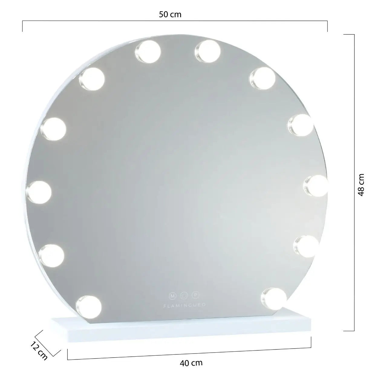 Flaminguuo mirror makeup light 12 lights LED dressing table makeup 3 modes light mirrors with light makeup mirror touch Control table makeup mirror Led Mirror Mirror medium makeup