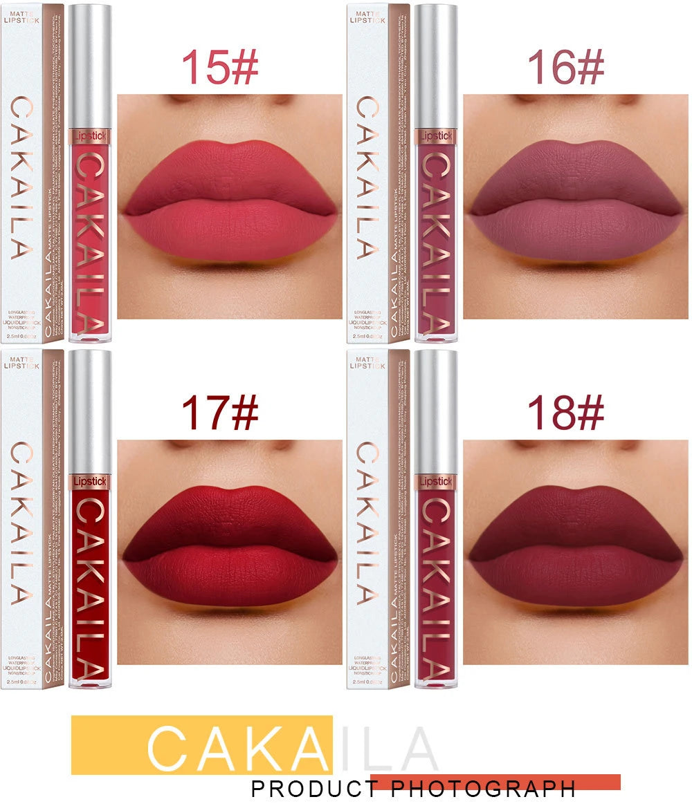 Matte Velvet Lip Glaze Waterproof Long Lasting Not EasyTo Fade Lip Gloss Silky Smooth Lipstick Makeup Sexy Women Lip Balm Gift