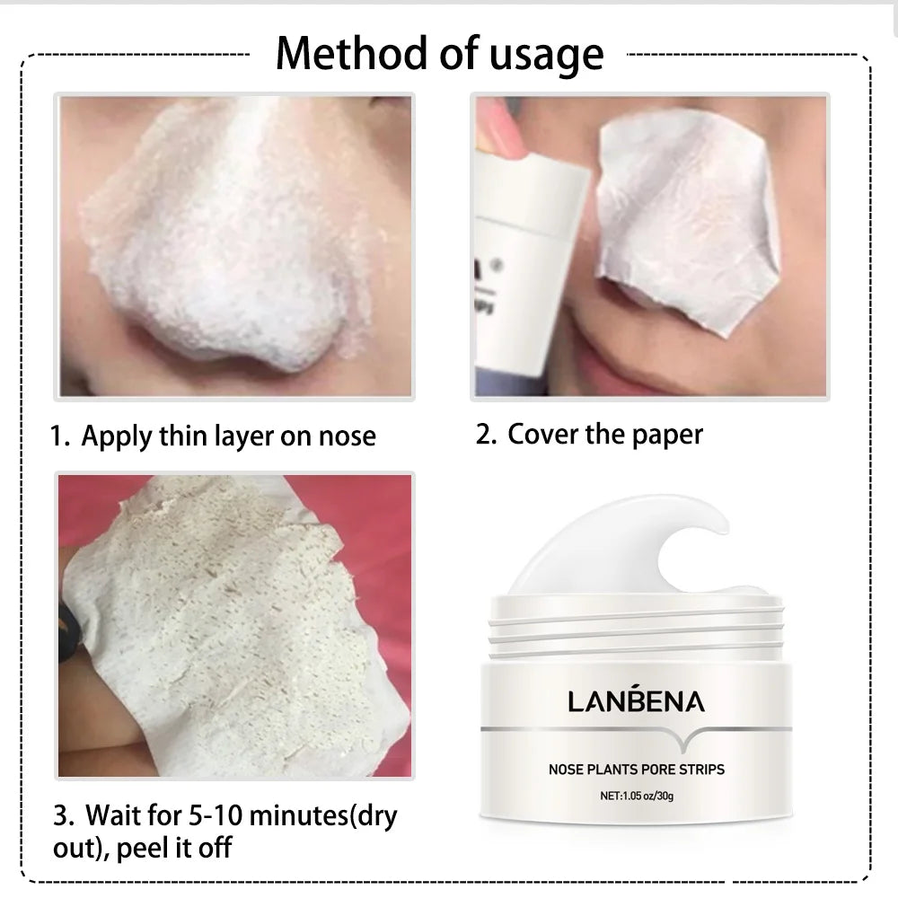 LANBENA New Style  Blackhead Remover Nose Mask Pore Strip Black Mask Peeling  Black Deep Cleansing Skin Care Beauty Health