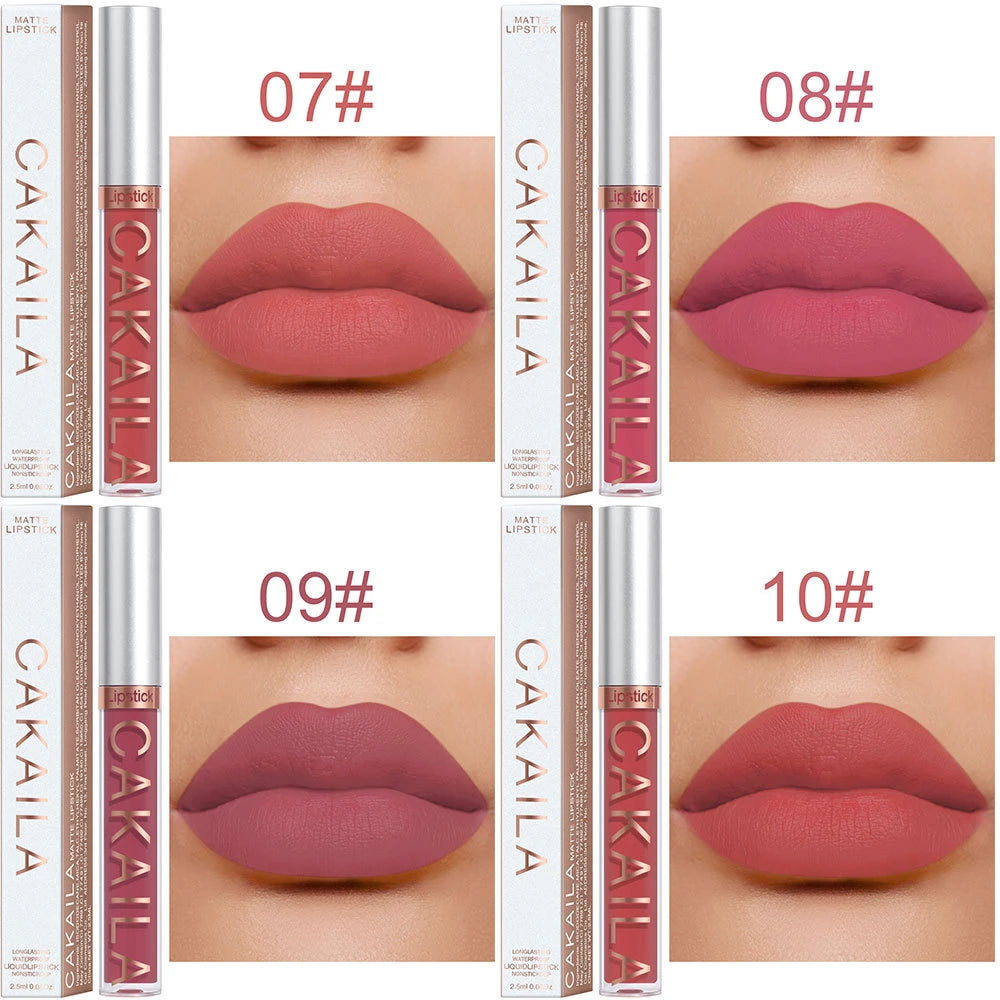 Matte Velvet Lip Glaze Waterproof Long Lasting Not EasyTo Fade Lip Gloss Silky Smooth Lipstick Makeup Sexy Women Lip Balm Gift