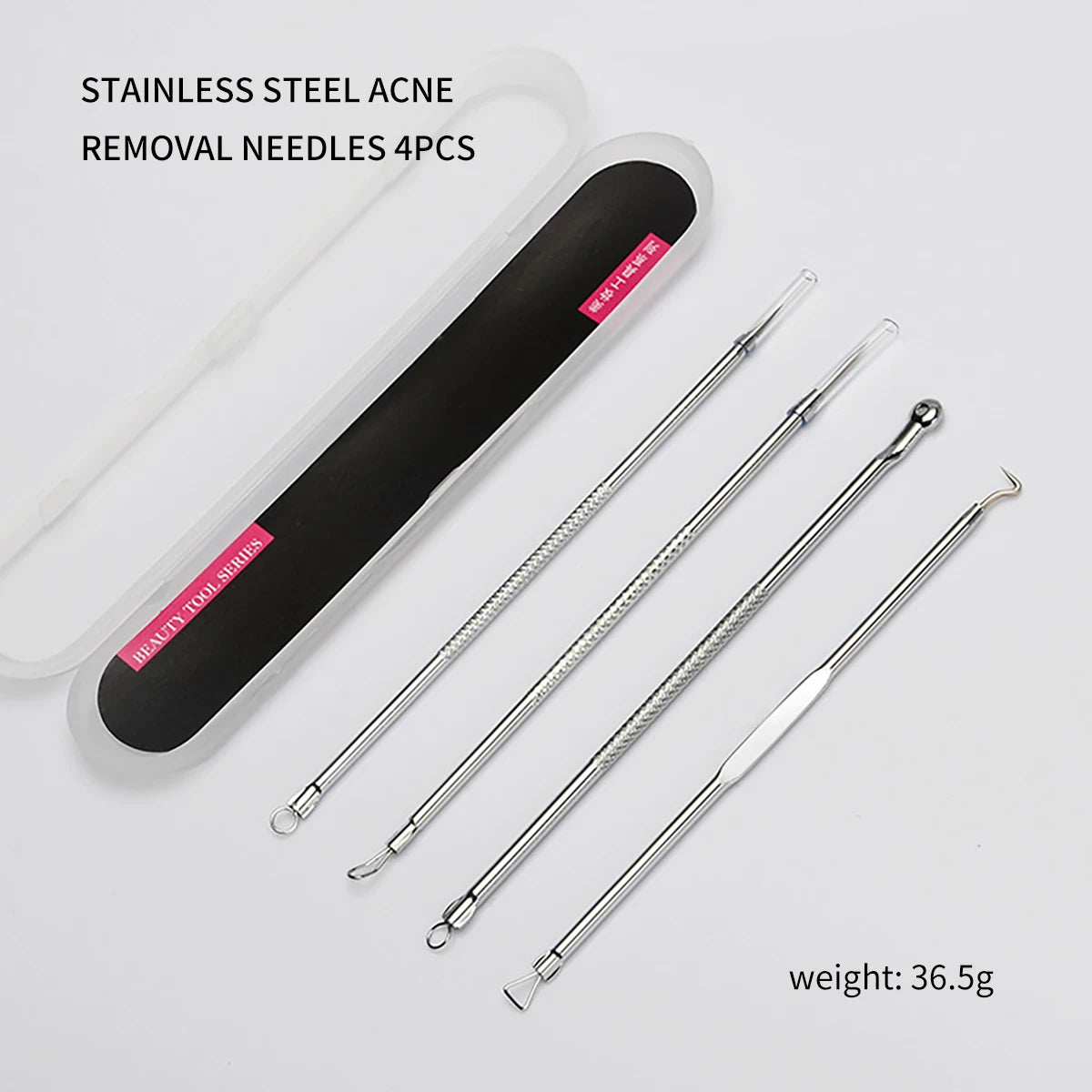 4PCS Acne Blackhead Comedone Black Spot Pimple Blemish Remover Skin Care Women Beauty Acne Treatment Pore Cleanser Needle Hook