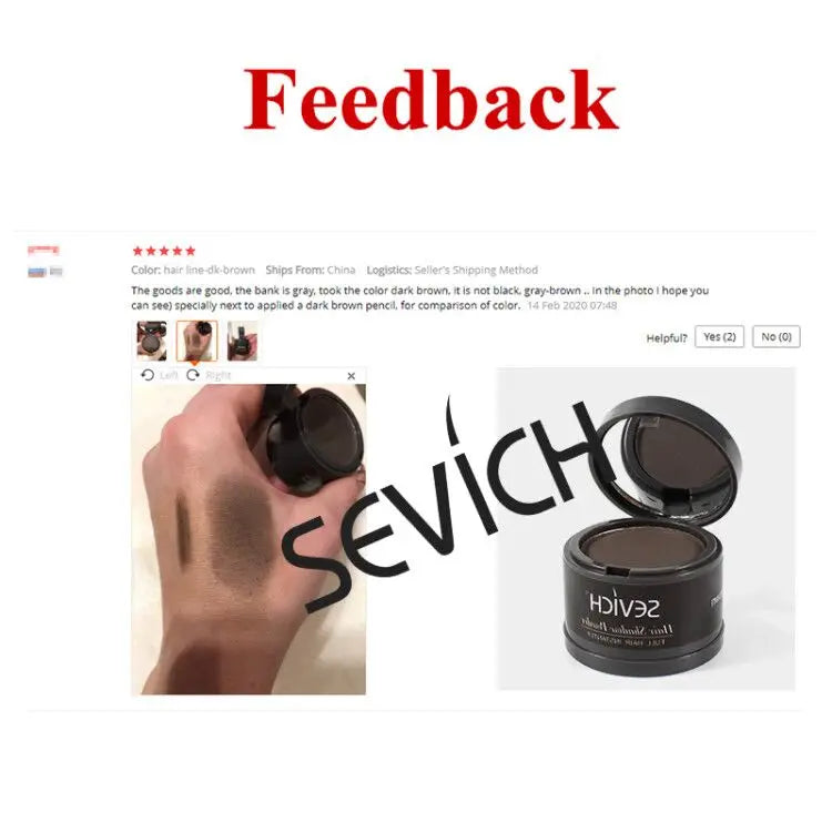 Sevich Hairline Powder 4g Hairline Shadow Powder Makeup Hair Concealer Natural Cover Unisex Hair Loss Product