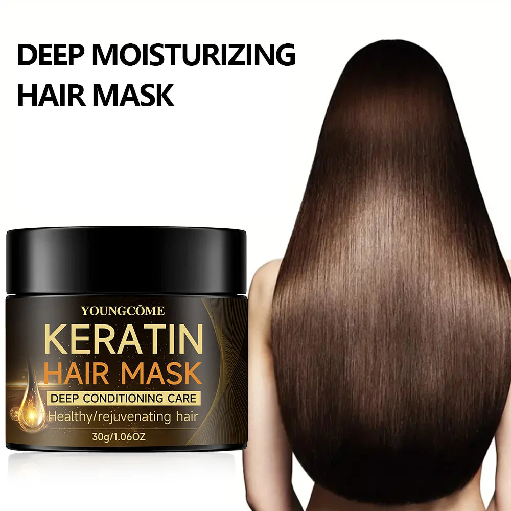 Keratin Hair Mask Professional Hair Mask Deep Nourishing Hair Care Repair Damaged Hair Restore Shine Suitable For All Hair Types