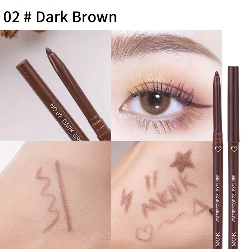 Smooth Waterproof Eyeliner Gel Pencil Blue Brown Eyeliner Soft Easy Wear High Pigment Matte Concealer Pen Lasting Eyes Makeup