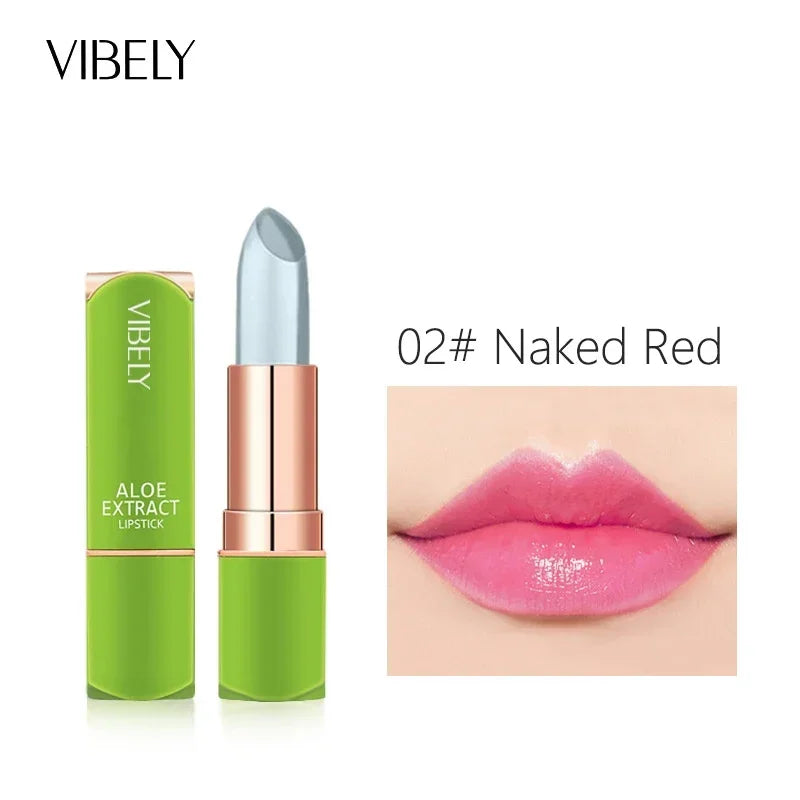 Spring Aloe Vera Moisturizing Lipstick Long Lasting Nouritious Lip Balm Temperature Changing Color lipgloss Lip Makeup Comestics