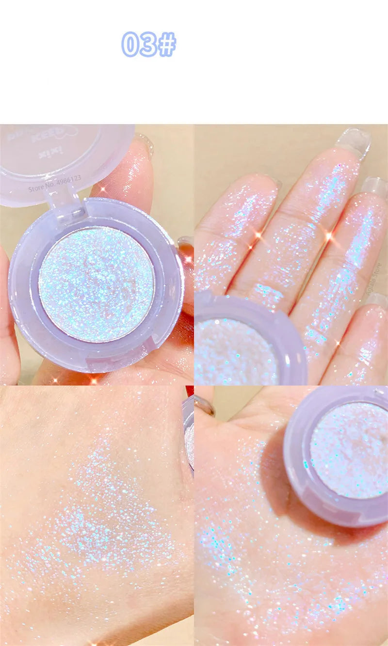 Monochrome Glitter Eyeshadow Pearlescent Highlighter Powder Makeup Diamond Eye Shadow Palette Bright Shiny Eye Makeup Cosmetics