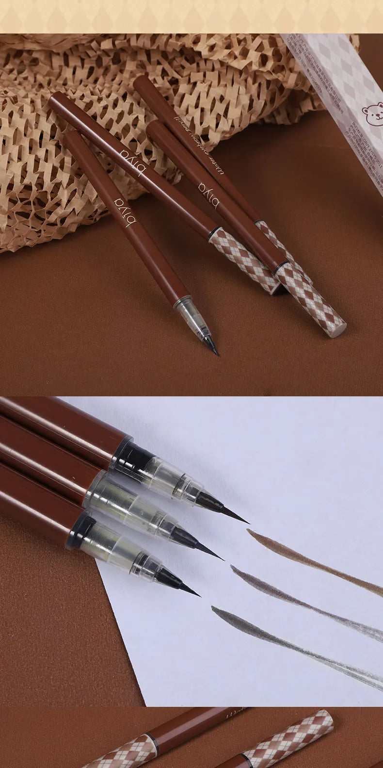 0.01mm Ultra Fine Liquid Eyebrow Pen Waterproof Natural Color Not Smudge Eyebrow BIYA Makeup Pencil