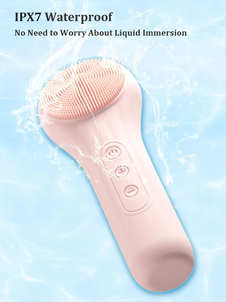 Sonic Waterproof Facial Cleansing Brush for Men & Women Rechargeable Exfoliating Electric Face Scrubber Cleanser Brush