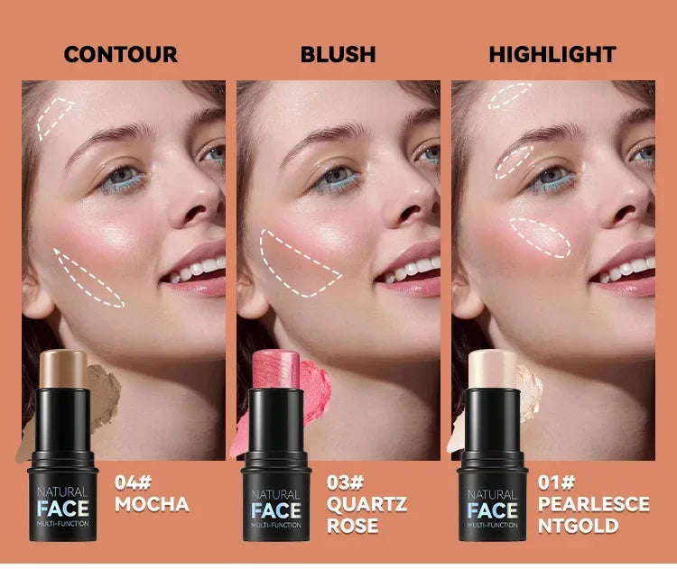 Makeup Face Contouring Bronzer Stick Multifunctional Highlighter Brightening Silkworm Blusher Rouge Cream Modify Concealer Pen