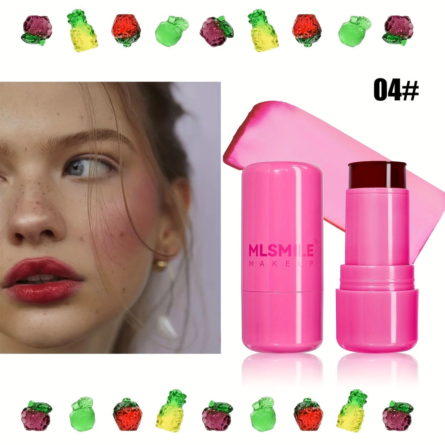 Jelly Blush Stick Makeup, Water Jelly Tint Stick, Lip and Cheek Jelly Blush Stick Lipstick, Lightweight