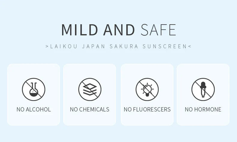 Laikou Sakura Moisturizer Sunscreen Cream Protector Facial Sun Block Spf50 Gel Isolation Lotion Face Suncream