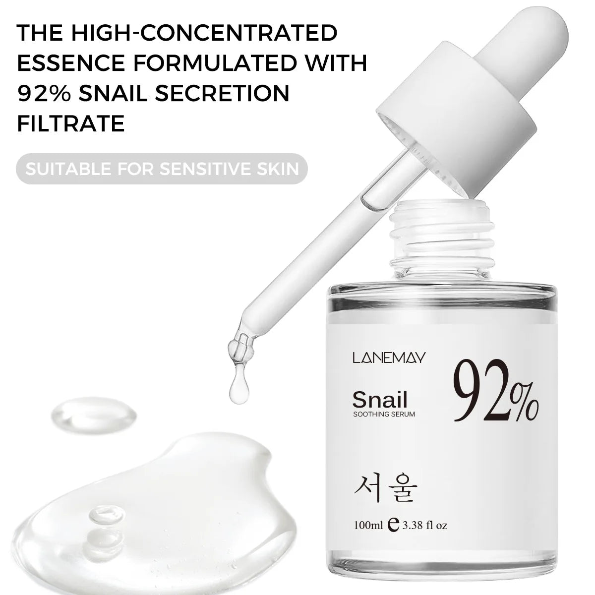 100ml 92% Snail Soothing Facial Essence Multi in One Skin Care Hydrating and Moisturizing Face Serum