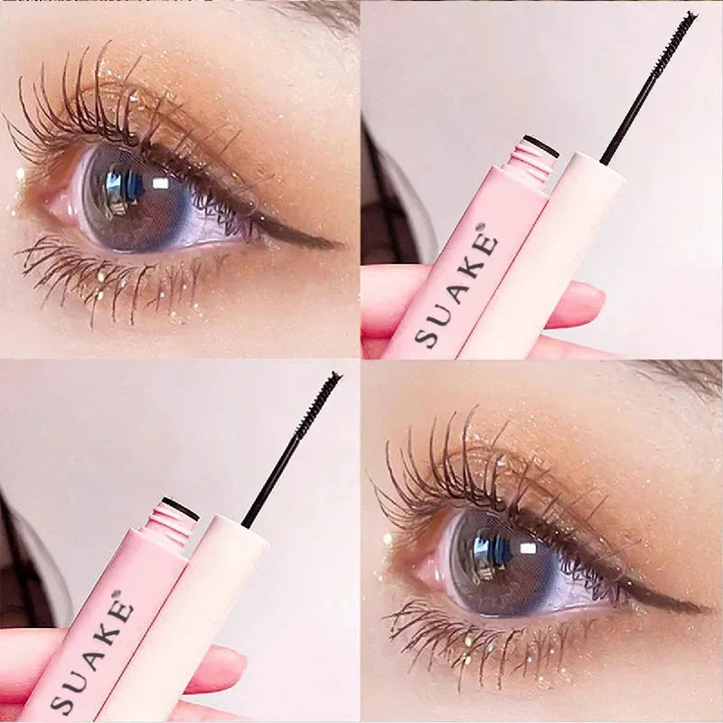 Silk Fiber Matte Mascara Makeup Ultra-Fine Brush Lengthens Eyelashes Waterproof Fast Dry Brown Black Curling Mascara Comestic