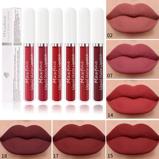 Matte liquid lipstick Waterproof sexy velvet lip glaze Long lasting moisturizing lipstick