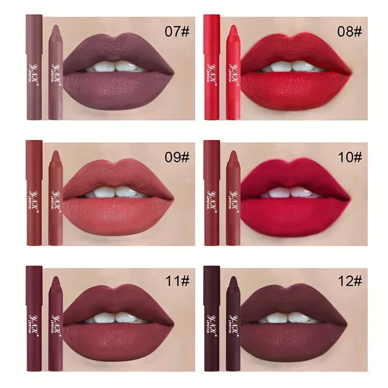 Nude Series Velvet Matte Lipstick Pencil Waterproof Long Lasting Red Lip Stick Non-Stick Cup Makeup Lip Tint Pen Cosmetic Makeup