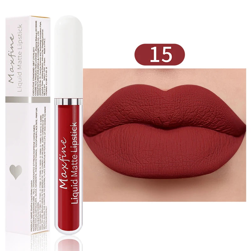 Matte liquid lipstick Waterproof sexy velvet lip glaze Long lasting moisturizing lipstick