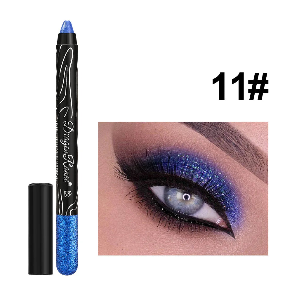 1Pc Metallic Purple Eyeshadow Pencil Glitter Silkworm Liner Pen Highlighter Long Lasting Gold Blue Cream Eye Shadow Stick Makeup