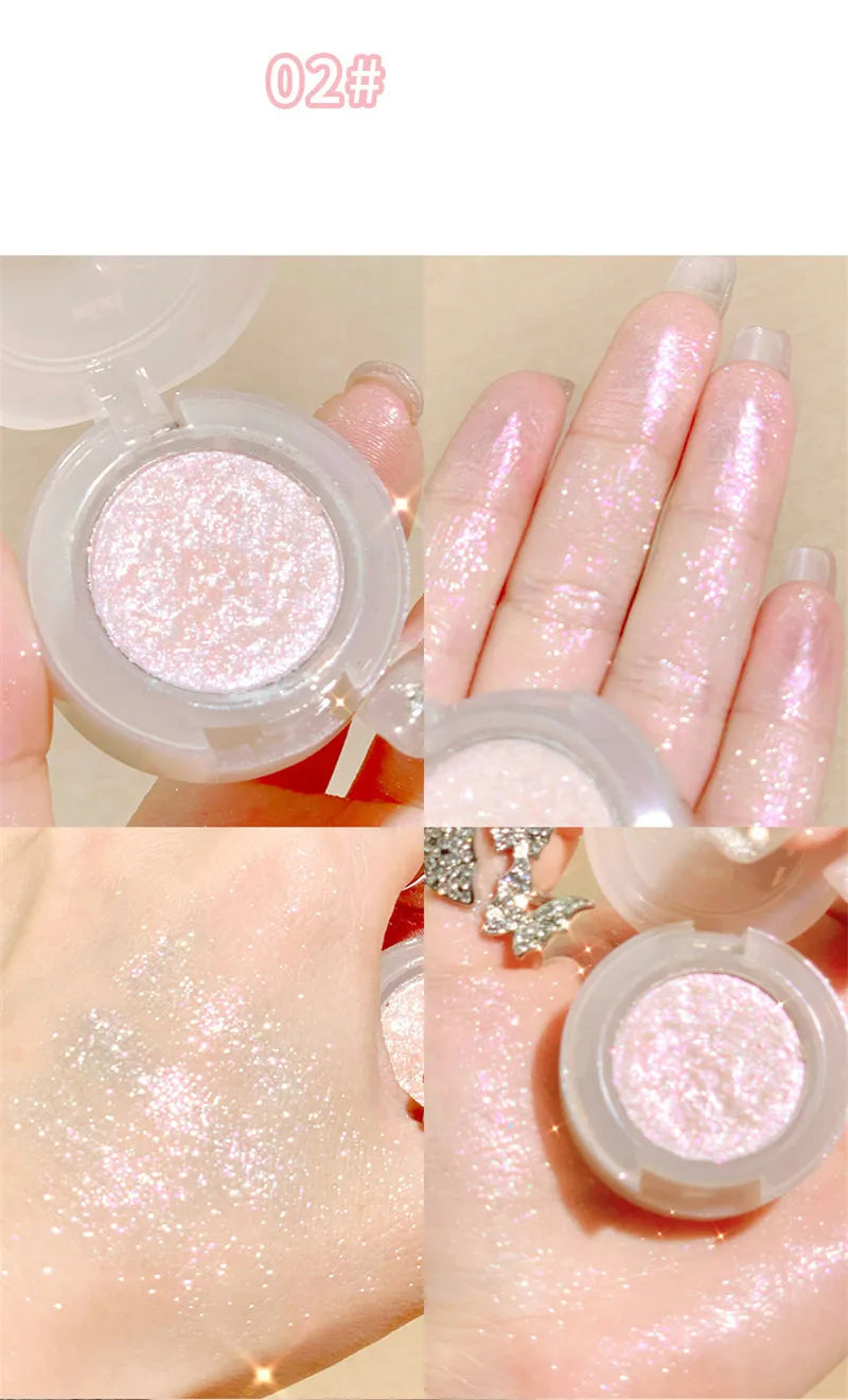 Monochrome Glitter Eyeshadow Pearlescent Highlighter Powder Makeup Diamond Eye Shadow Palette Bright Shiny Eye Makeup Cosmetics