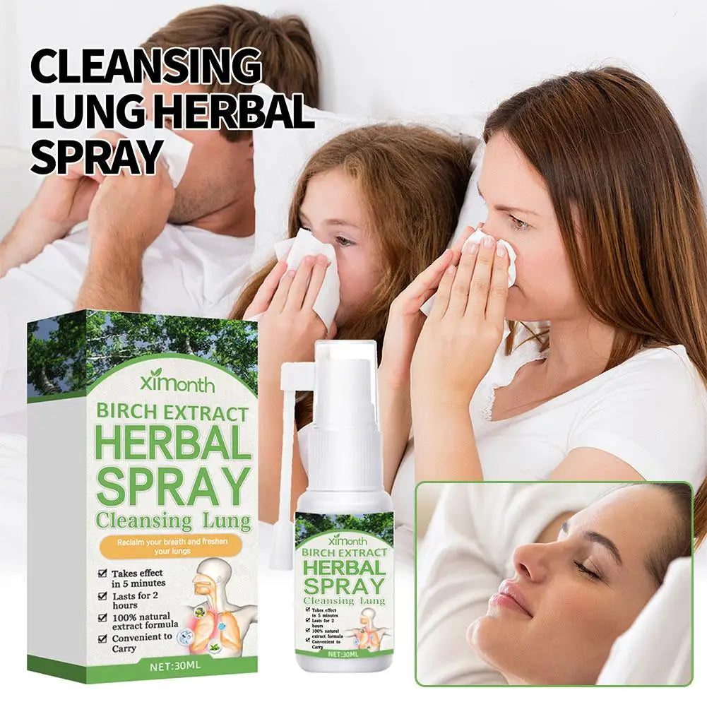 30ml Herbal Lung Cleansing Repair Spray Natural Nasal Nose Breath Cleaning Care Relieve Respiratory Discomfort