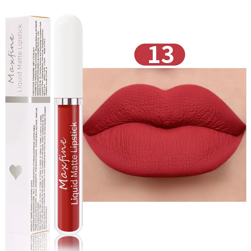 Matte liquid lipstick Waterproof sexy velvet lip glaze Long lasting moisturizing lipstick