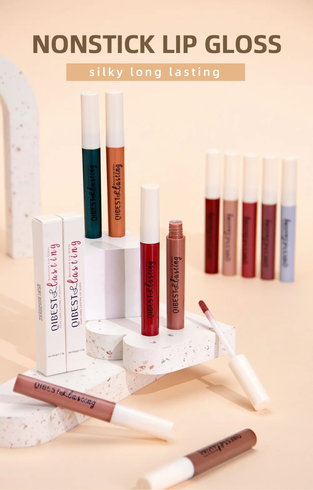 Matte Liquid Lipstick, Non-Stick Cup, Waterproof, Long-Lasting, Smudge-Proof, Velvet Finish, Transfer-Resistant Lip Gloss