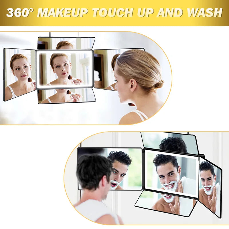 5 Way Mirror, Barber Mirror for Self Hair Cutting, 360° Mirror for Men Shaving, Makeup Mirror with Height Adjusta for Braiding