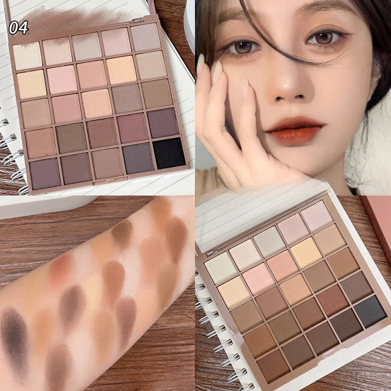 Cool Low Saturation Pure Wind 25 Color Eyeshadow Plate 2024 New Pearl Matte Color Ins Affordable Makeup