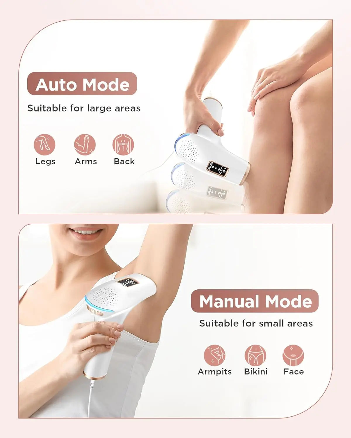 IPL Hair Removal Laser Device 999900 Flashes Auto Manual Dual Mode for Men Women Facial Bikini Hair Laser Home Use