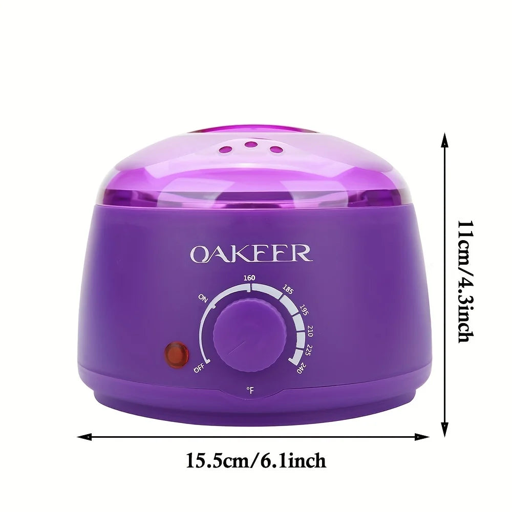 [EU Plug] 200ml Purple Wax Melting Machine + 200g Wax Beans Set, Wax Heating, Wax Hair Removal And Wax Therapy Machine