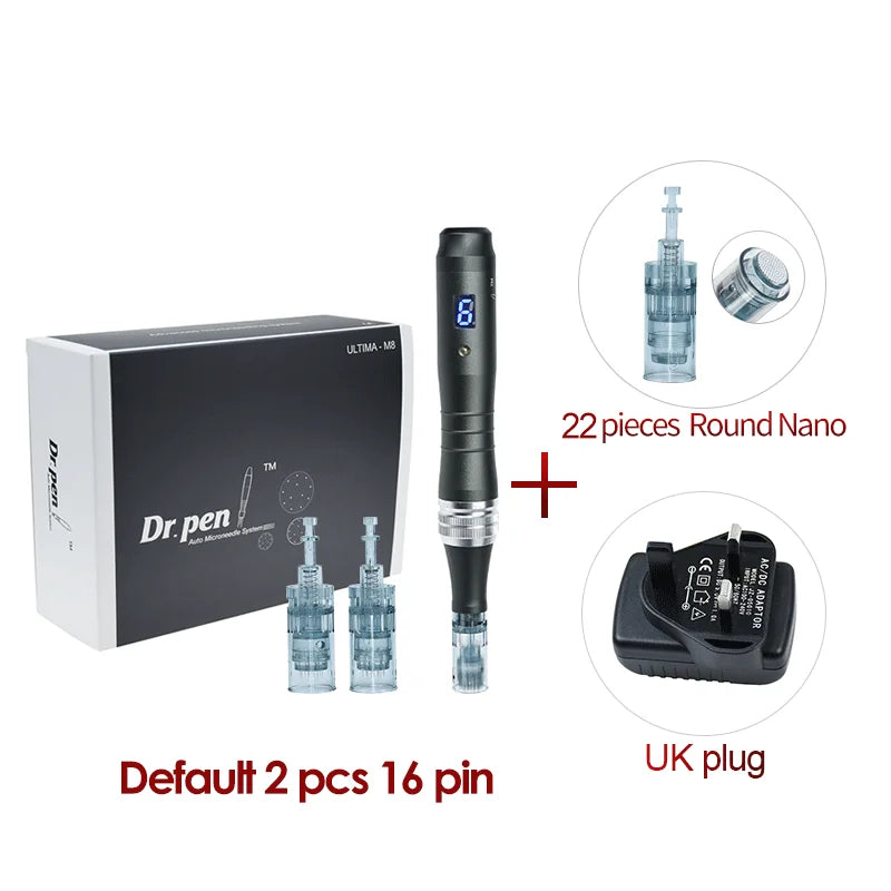 Dr pen Ultima M8 With 22 Cartridge Wireless Derma Microneedle Pen Skincare Kit MTS Treatment Professionals Use Beauty Machine