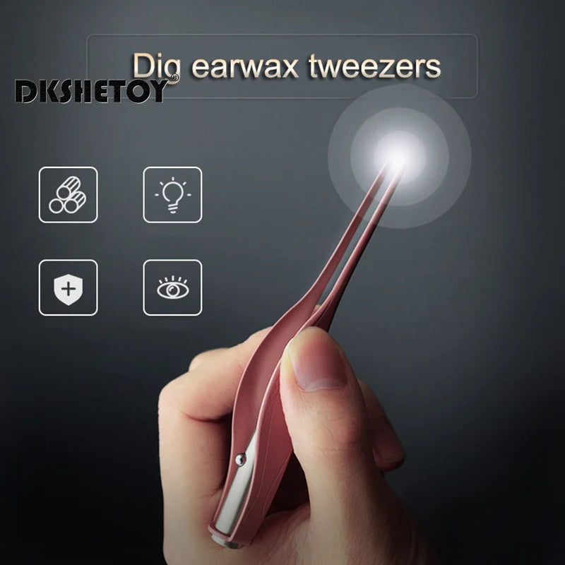 Ear wax remover with light Kids LED Light Ear Wax Removal Ear Care Wax Spoon Digger Flashlight Earpick for Children