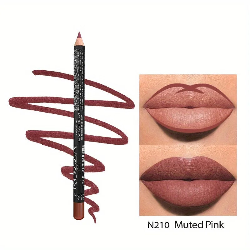 14 Color Nude Matte Lipstick Pencil Long-lasting Waterproof Lip Pencil High Pigmented Lip Liner Lip Makeup Tool