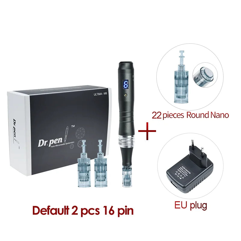 Dr pen Ultima M8 With 22 Cartridge Wireless Derma Microneedle Pen Skincare Kit MTS Treatment Professionals Use Beauty Machine