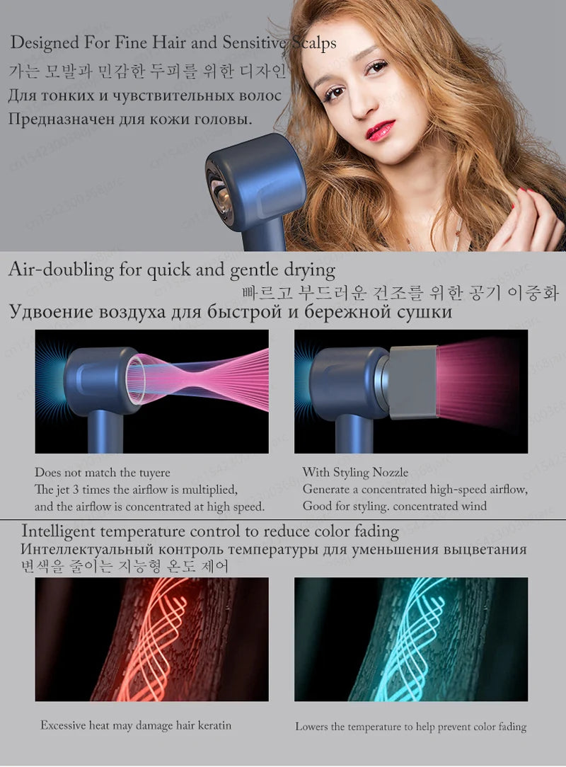 Professional Super Hair Dryer Negative Ion Quick Dry Leafless Hair dryers Salon Home Appliances Constant Temperature Hair Care