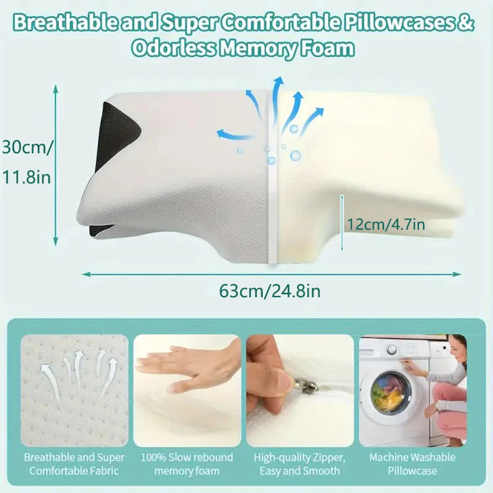 Butterfly Sleep Memory Neck Pillow Slow Rebound Comfortable Memory Foam Sleep Pillow Cervical Orthopedic Neck Massage Bed Pillow