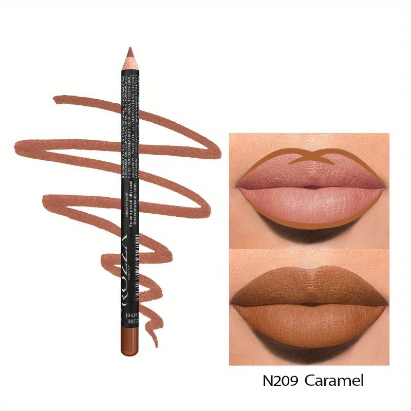 14 Color Nude Matte Lipstick Pencil Long-lasting Waterproof Lip Pencil High Pigmented Lip Liner Lip Makeup Tool