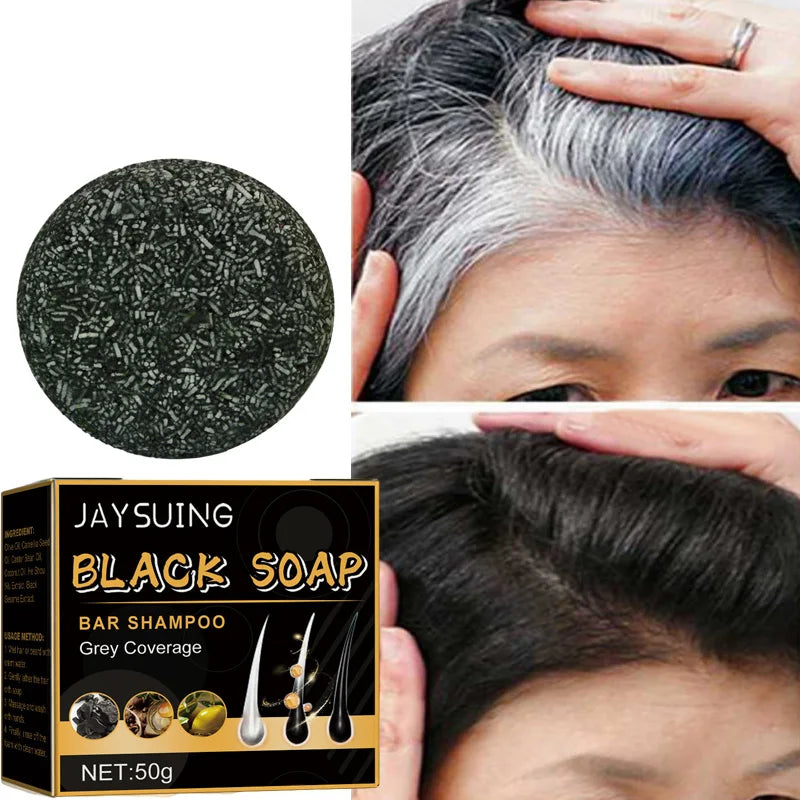 1/2/3/5Pcs Hair Darkening Shampoo Bar Soap Anti Dandruff Deep Cleansing Improve Itchy Head Frizz Black Nourishment Black Soap