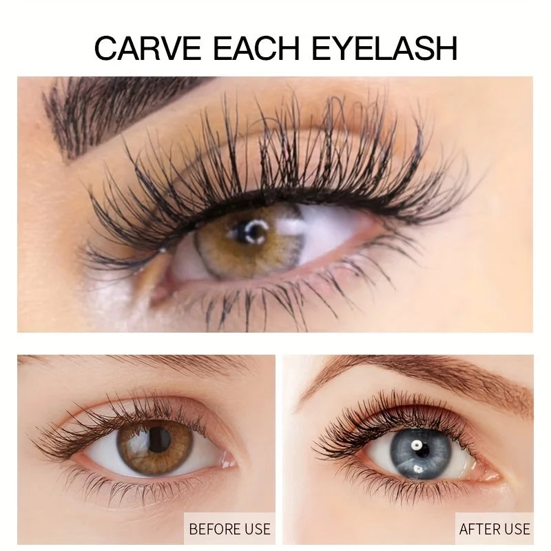 4D Lash Mascara Black Eye Lashes Waterproof & Smudge-Proof Long-Lasting No Flaking Natural No Clumping, All Day Exquisitely Full