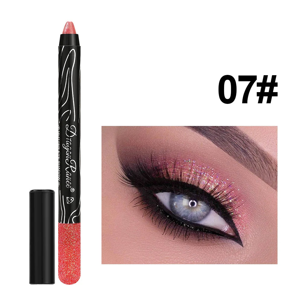 1Pc Metallic Purple Eyeshadow Pencil Glitter Silkworm Liner Pen Highlighter Long Lasting Gold Blue Cream Eye Shadow Stick Makeup