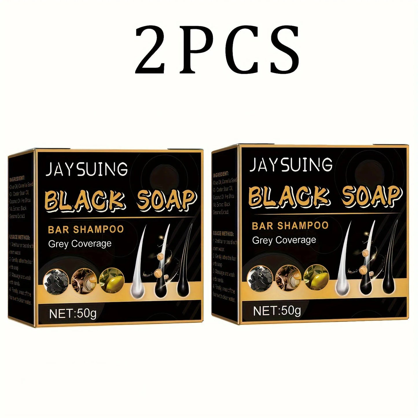 1/2/3/5Pcs Hair Darkening Shampoo Bar Soap Anti Dandruff Deep Cleansing Improve Itchy Head Frizz Black Nourishment Black Soap