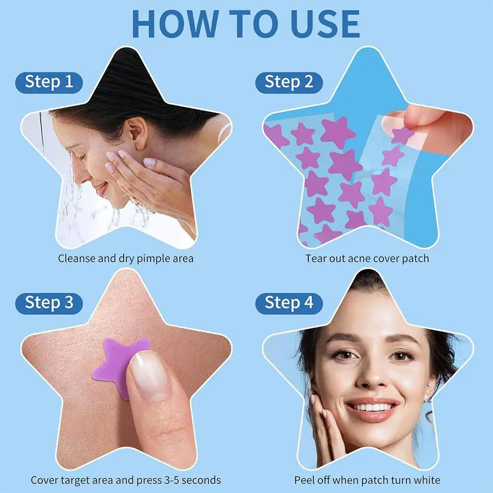 Colorful Star Pimple Patch Acne Colorful Invisible Acne Removal Skin Care Stickers Concealer Face Spot Beauty Makeup Tools