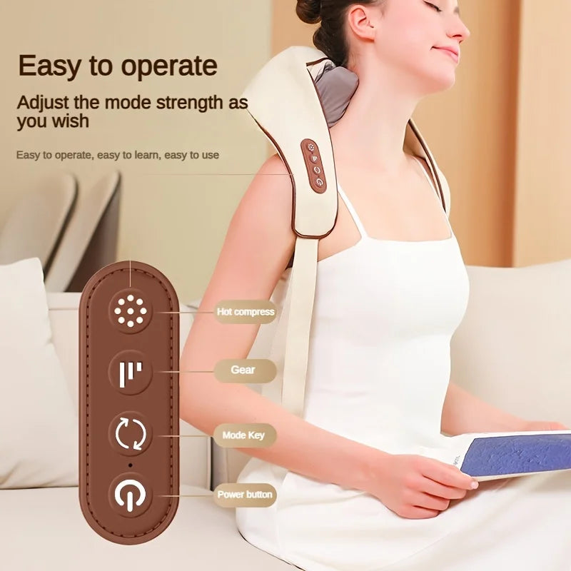 Shoulder and Neck Massager Professional Edition - With realistic humanoid massage, rechargeable to relax muscles, home masseur