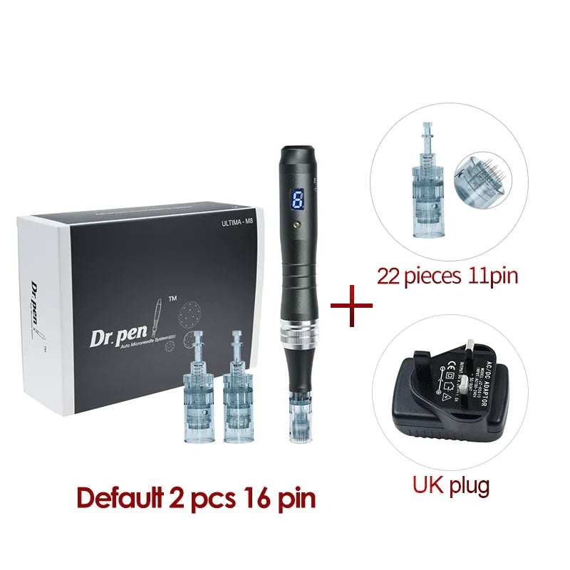 Dr pen Ultima M8 With 22 Cartridge Wireless Derma Microneedle Pen Skincare Kit MTS Treatment Professionals Use Beauty Machine