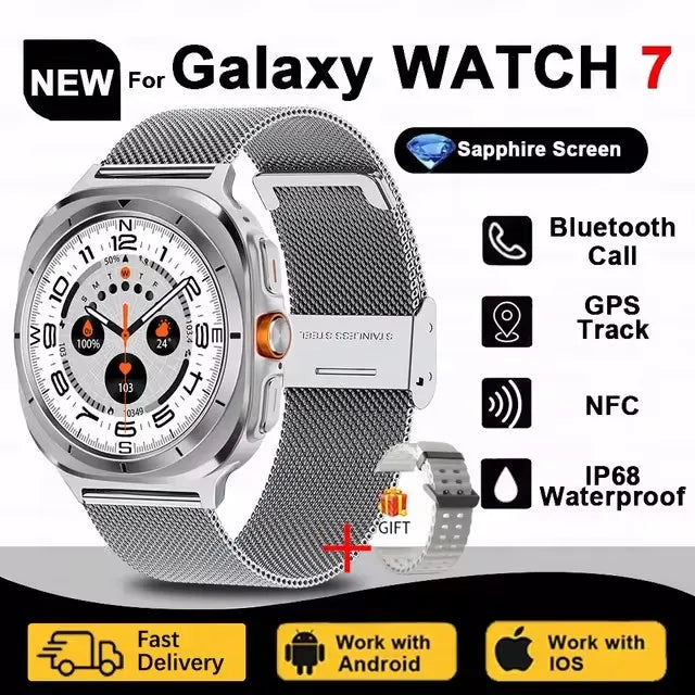 2024 New Galaxy Smart Watch 7 Ultra Men AMOLED Screen Multi-Function Sports Fitness Tracker Health Women smart watch for Samsung