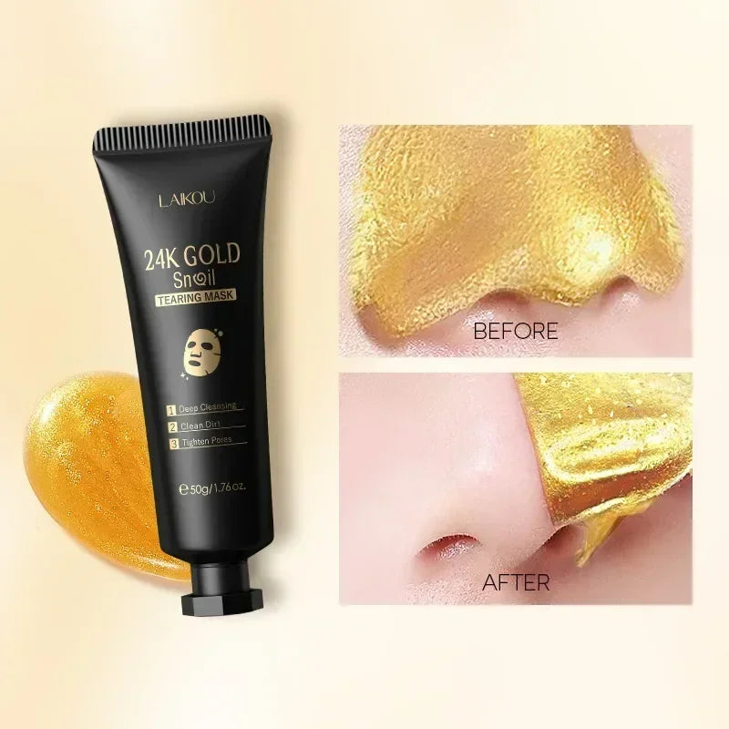 LAIKOU24K Gold foil snail tear mask 50g (hose) to clean pores