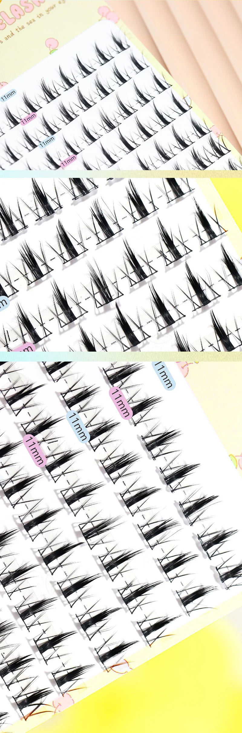 Brown Sunflower False Eyelashes Black Natural Manga Lashes Anime Eyelashes Large Capacity Eyelashes Extension Chinese Makeup