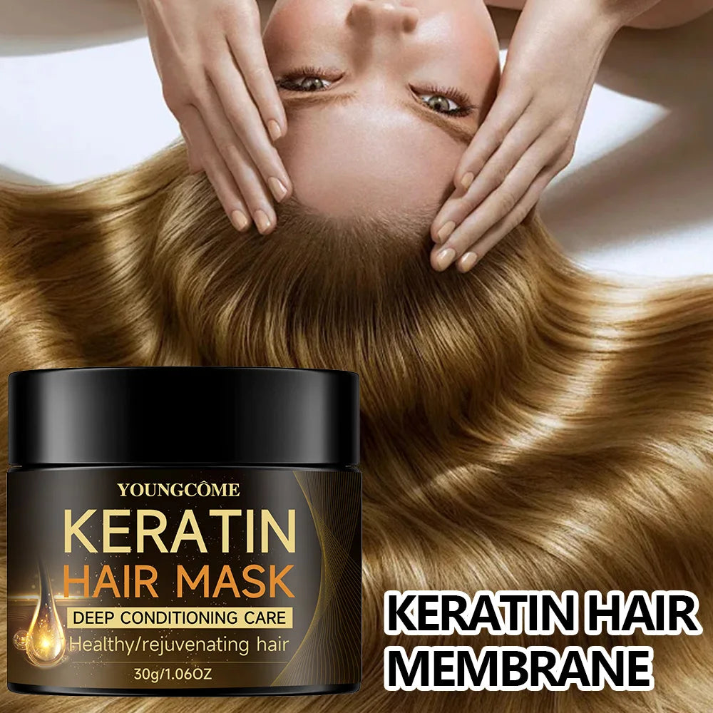 Keratin Hair Mask Professional Hair Mask Deep Nourishing Hair Care Repair Damaged Hair Restore Shine Suitable For All Hair Types