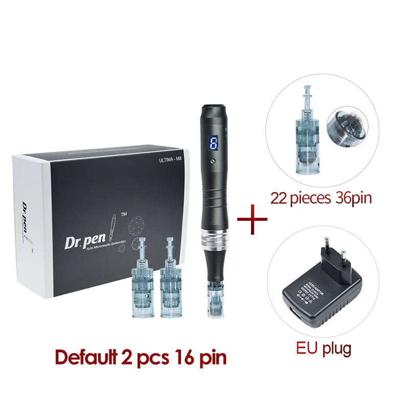 Dr pen Ultima M8 With 22 Cartridge Wireless Derma Microneedle Pen Skincare Kit MTS Treatment Professionals Use Beauty Machine