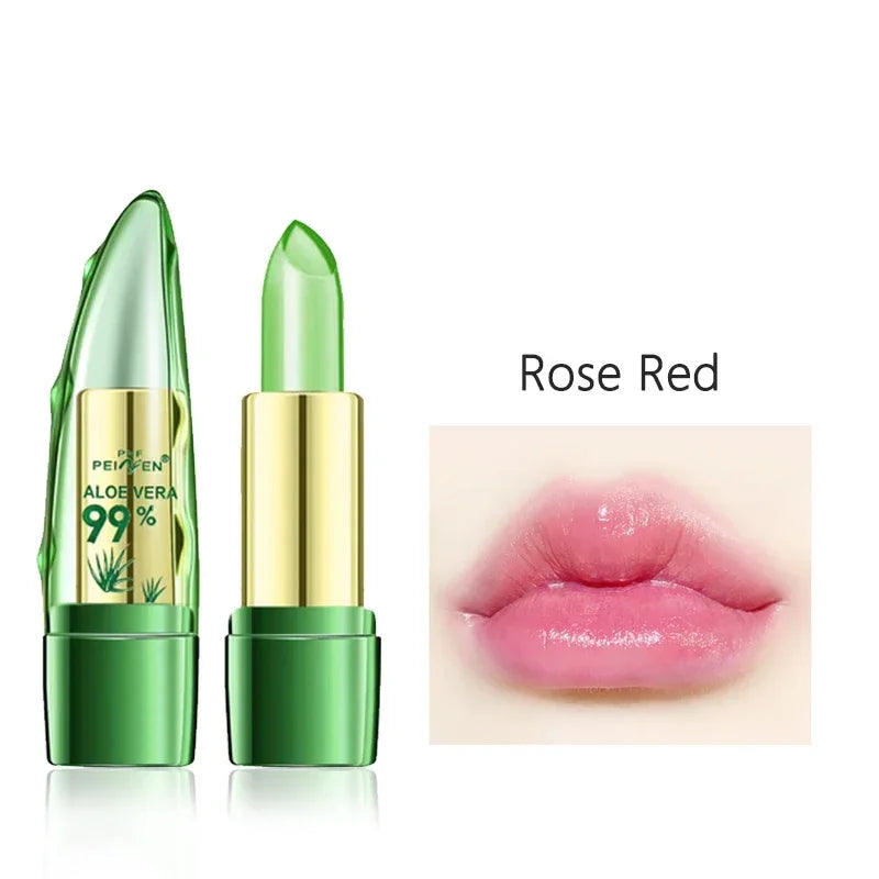 Spring Aloe Vera Moisturizing Lipstick Long Lasting Nouritious Lip Balm Temperature Changing Color lipgloss Lip Makeup Comestics