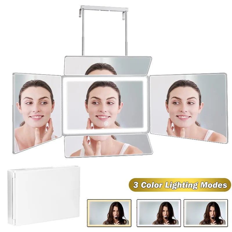 5 Way Mirror, Barber Mirror for Self Hair Cutting, 360° Mirror for Men Shaving, Makeup Mirror with Height Adjusta for Braiding